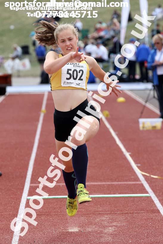 Womens under-17s triple jump, 2018 Northern Under-17s/U-15s/U-13s Champs., Wavertree Athletics Centre, Liverpool. Photo: David T. Hewitson/Sports for All Pics